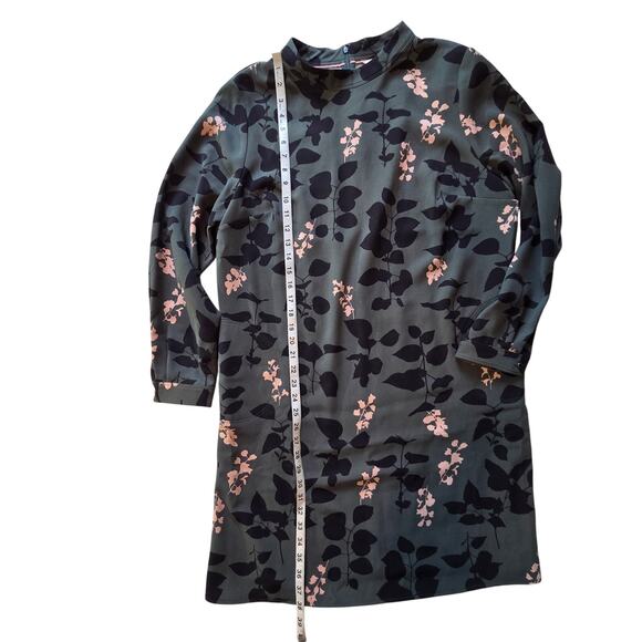 Boden Green Floral Long Sleeve Christobel  Shift Dress sz 14L - Picture 7 of 11